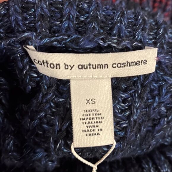 Cotton by Autumn Cashmere turtleneck cable sweater size XS. - Picture 6 of 7
